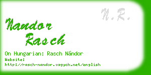 nandor rasch business card